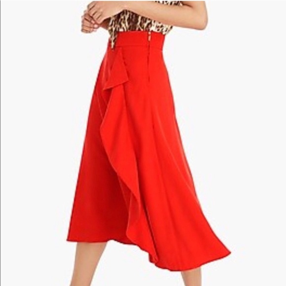 NWT J. Crew Blush Waterfall Midi Skirt in Tencel - Picture 3 of 8